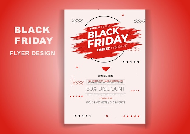 Modern black friday super sale flyer design template