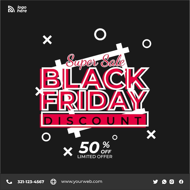 Vector modern black friday super sale with black background