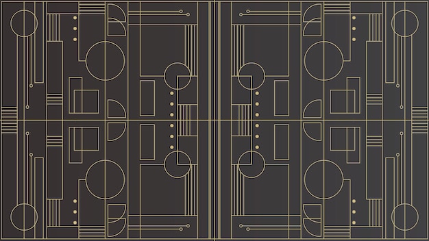 Vector modern black gold art deco geometric pattern wallpaper background design