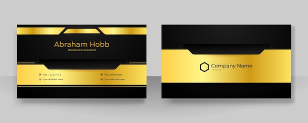 Modern black and gold business card design template