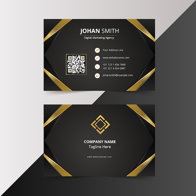 Modern Black Gold Elegant Business Card design template