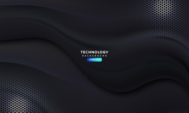 Modern Black hexagonal technology vector background