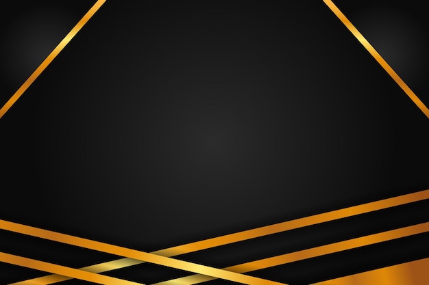 Modern black Luxury abstract background with golden lines