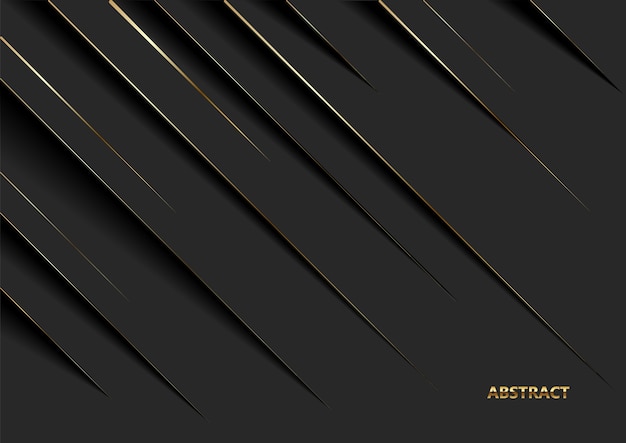 Modern black luxury background with gold line and shadow.