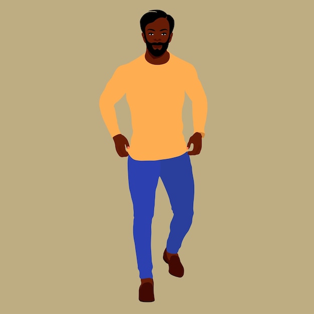 Modern black man in elegant art style vector