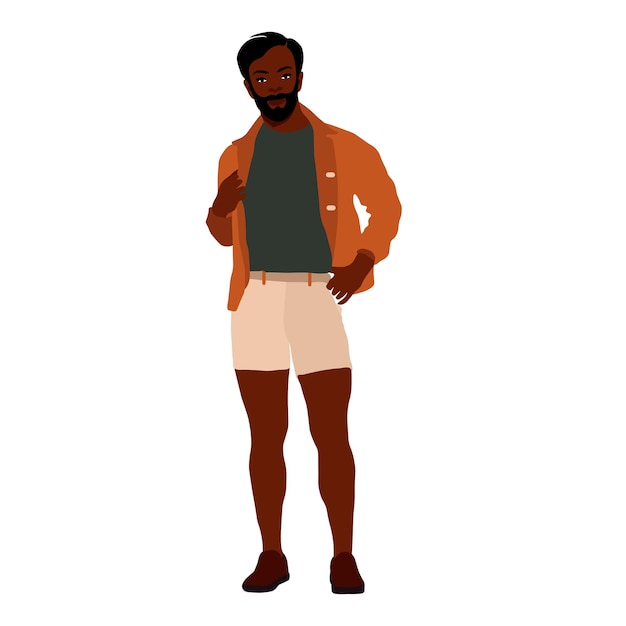 Modern black man in elegant art style vector