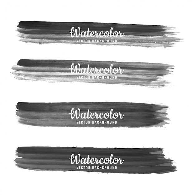 Modern black watercolor hand draw stroke design