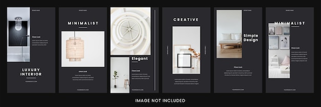 Modern black and white furniture instagram stories collection template vol2