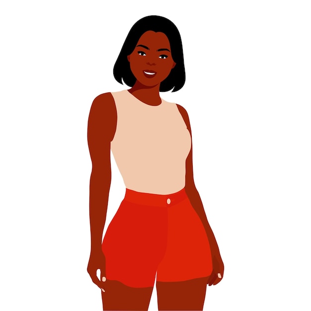 Modern black woman in elegant art style vector