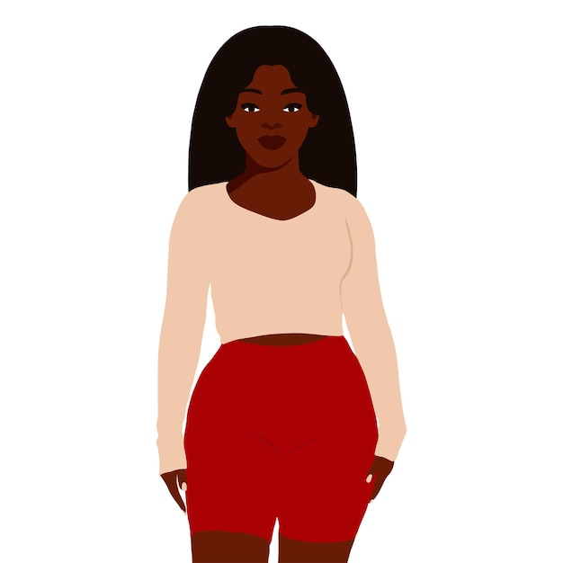 Modern black woman in elegant art style vector