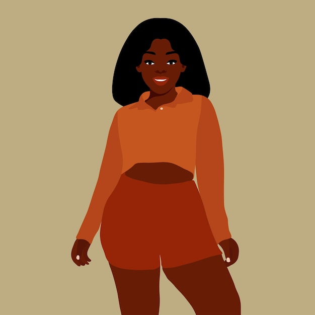 Modern black woman in elegant art style vector