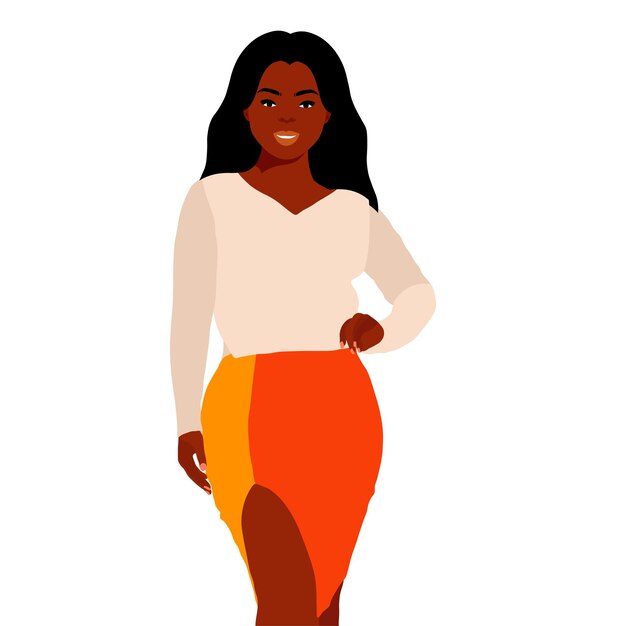 Modern black woman in elegant art style vector