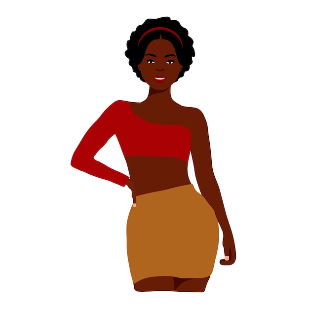 Modern black woman in elegant art style vector