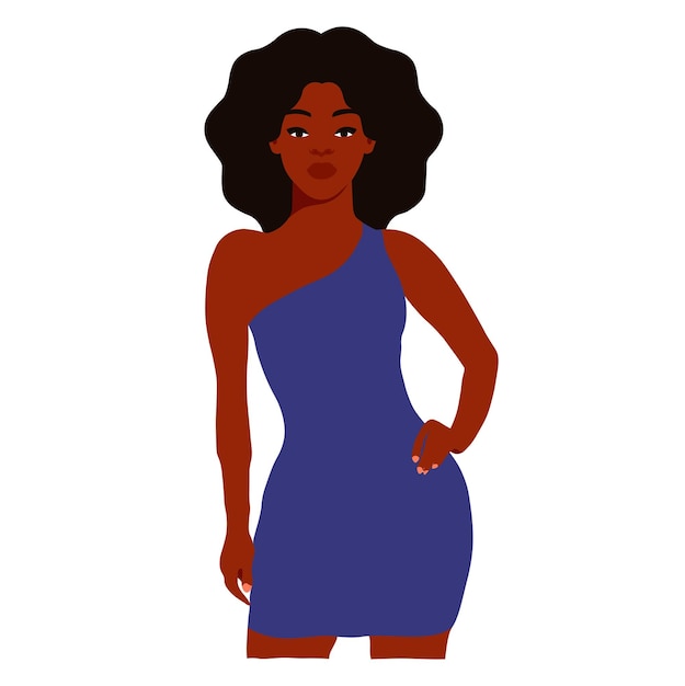 Modern black woman in elegant art style vector