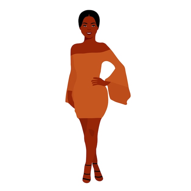 Modern black woman in elegant art style vector