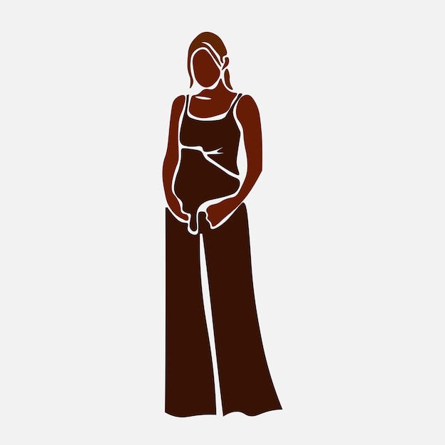 Modern black woman in elegant line art style vector