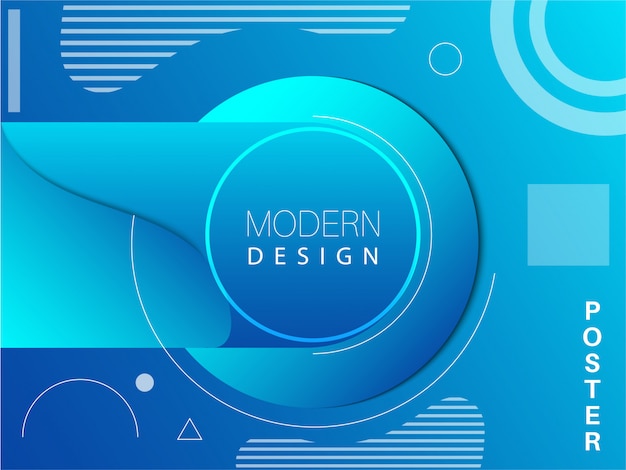 Modern blue abstract background with geometric shape