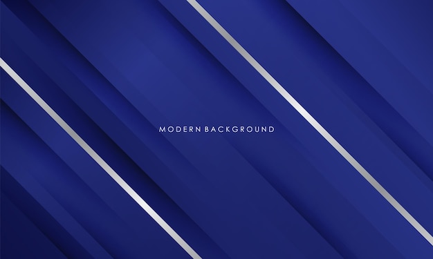 Modern blue abstract background with silver lines