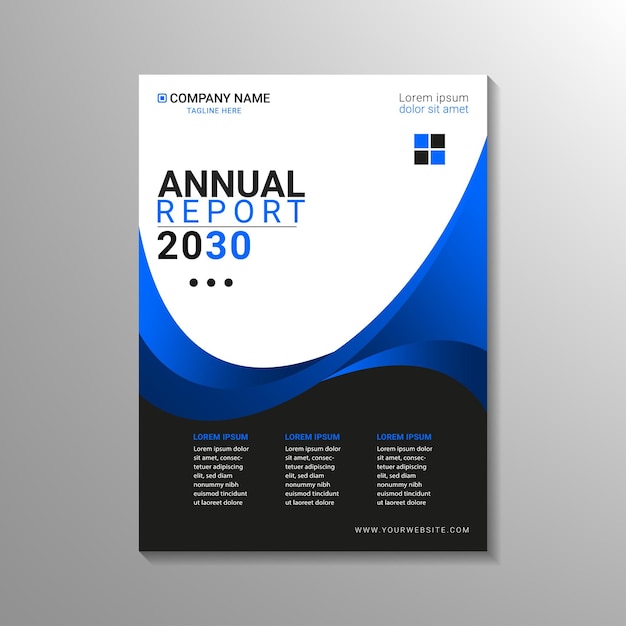 Modern blue annual report design template