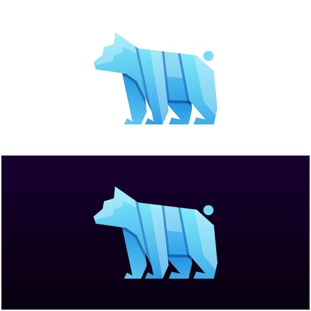 Modern blue bear gradient logo design