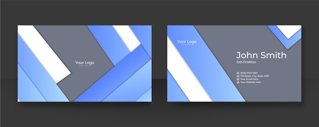 Modern Blue Business Card - Creative and Clean Business Card Template.