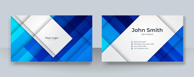 Modern blue business card design template. Elegant professional creative and clean business card template with corporate identity concept. Vector illustration