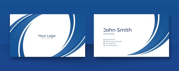 Modern blue business card design template. Modern Business Card - Creative and Clean Business Card Template. Vector illustration