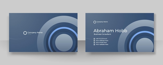 Modern blue business card design template