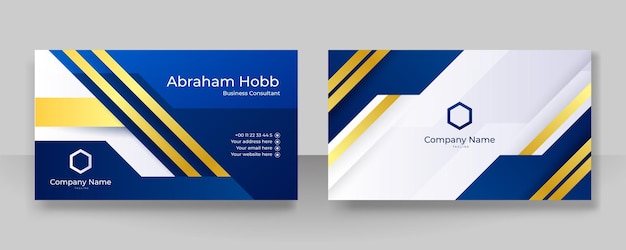 Modern blue business card design template