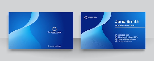 Modern blue business card design