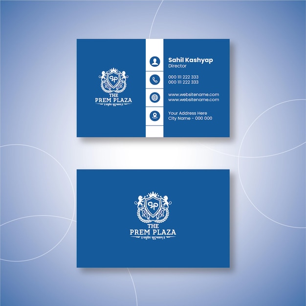 Modern Blue business visiting card design template