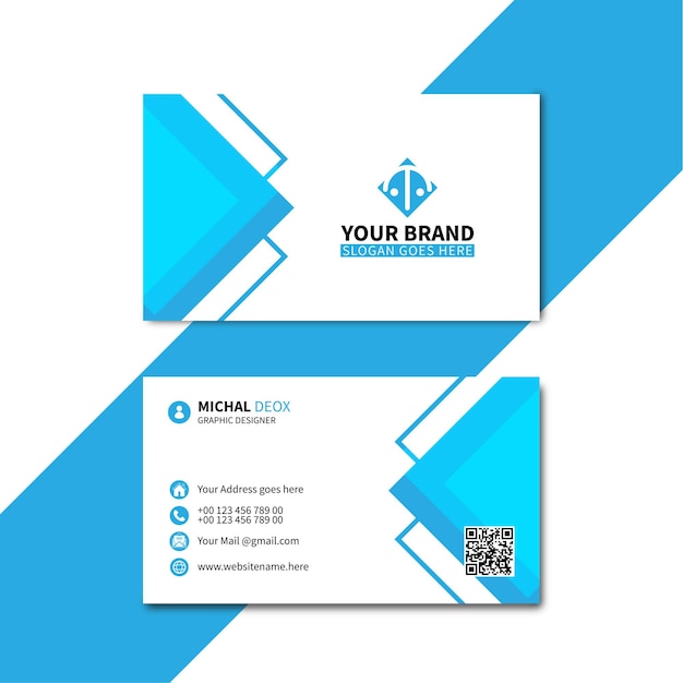 Modern blue elegant professional new corporate business card design