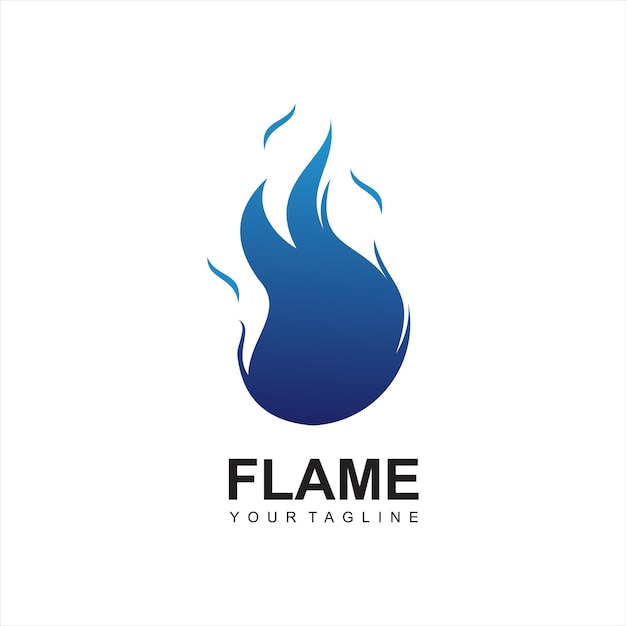 modern blue Fire logo design template