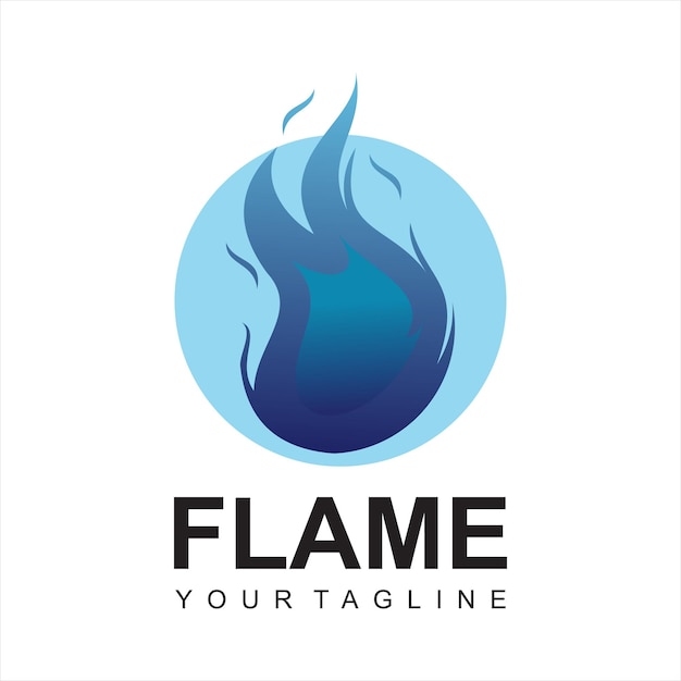 modern blue Fire logo design template