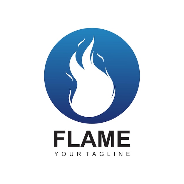 modern blue Fire logo design template