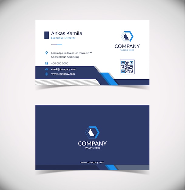 Modern Blue Geometric Business Card Template