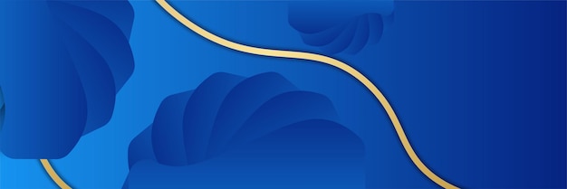 Modern blue and gold abstract banner background