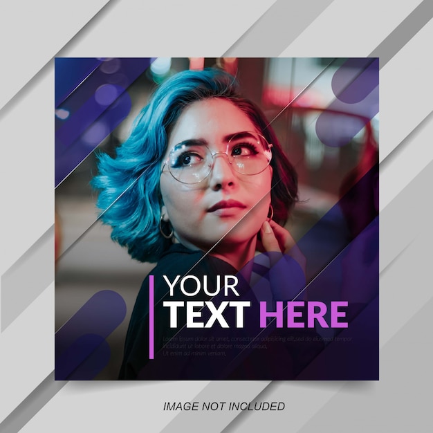 modern blue gradien effect template for social media post