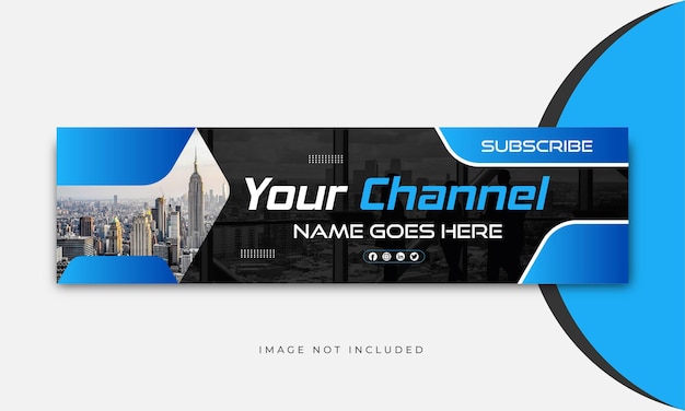 Modern Blue gradient youtube banner and cover design