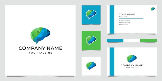 Modern Blue And Green Brain Logo Design