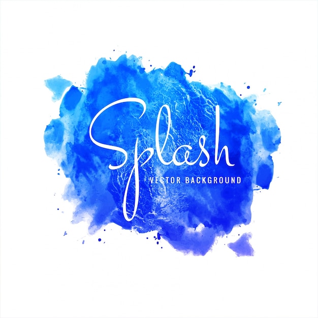 Modern blue watercolor splash background vector