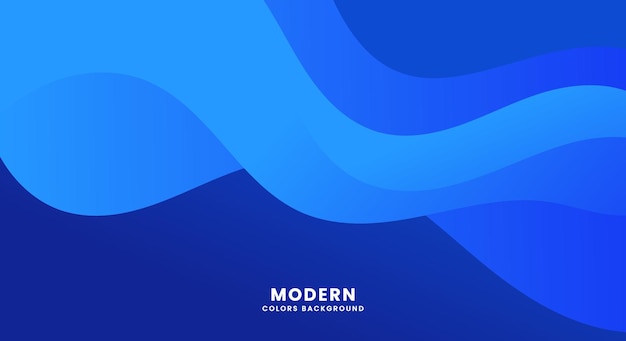 Modern blue wavy banner design background