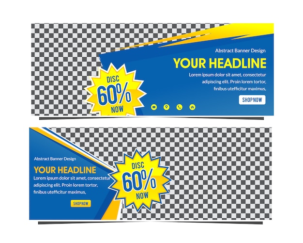 Modern blue and yellow super sale web banner discount