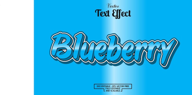 modern blueberry on blue background editable text effect