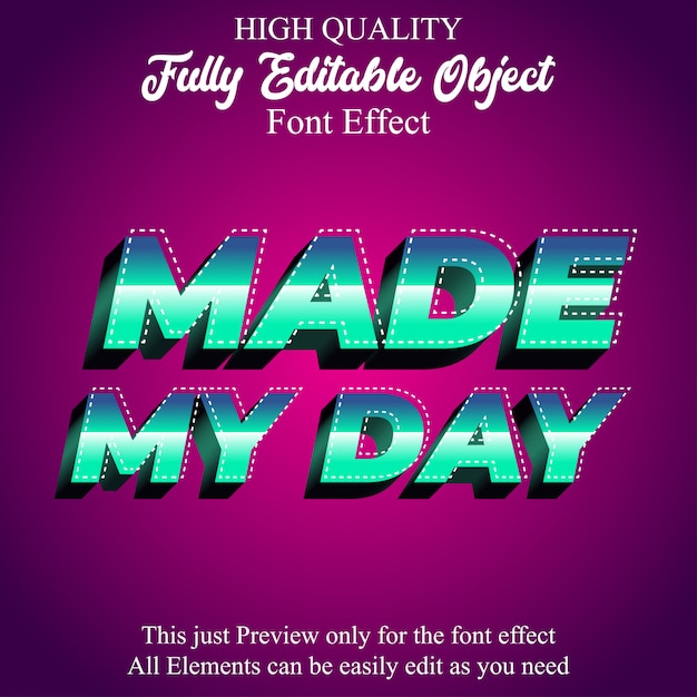 modern bold 3d editable font effect