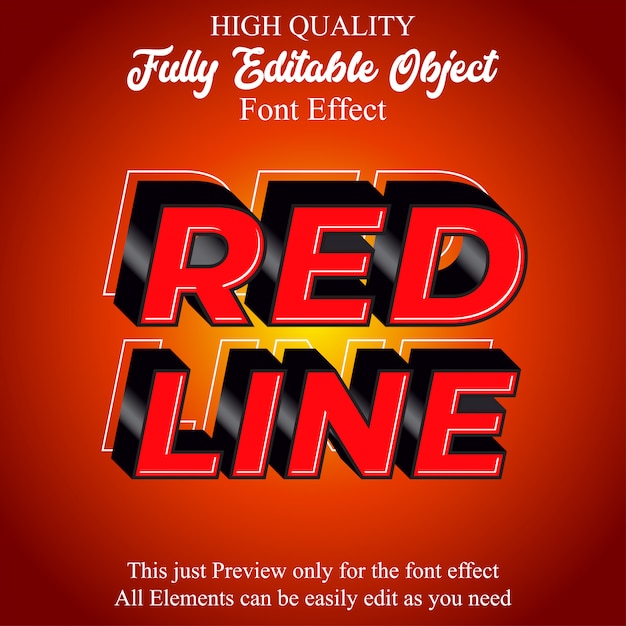 modern bold 3d red editable font effect