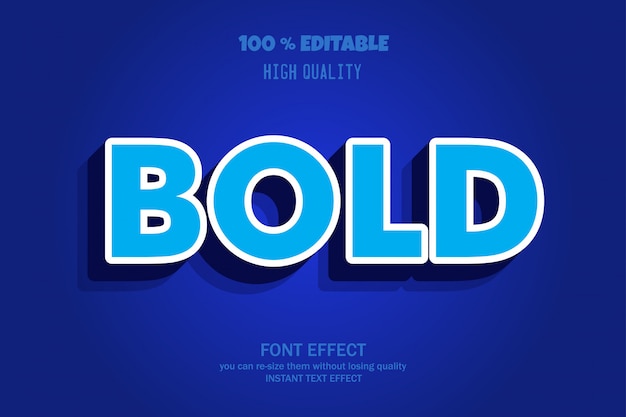 Modern bold font effect, editable font