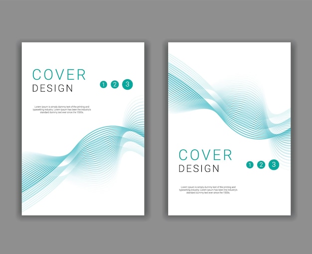 Modern book cover design with wave shapes