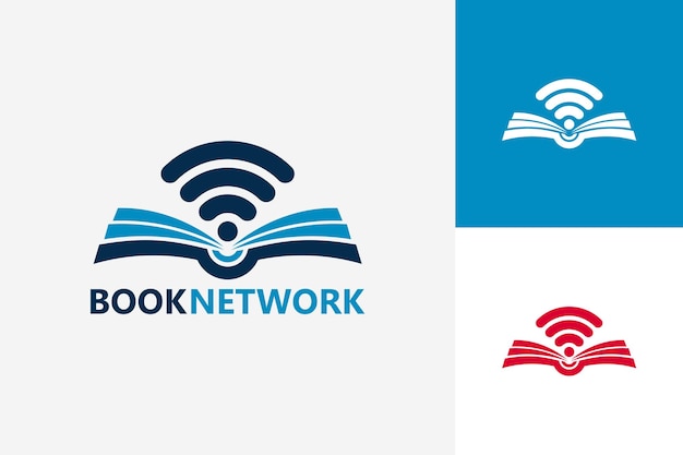 Modern Book Hotspot Network Logo Template Design Vector, Emblem, Design Concept, Creative Symbol, Icon