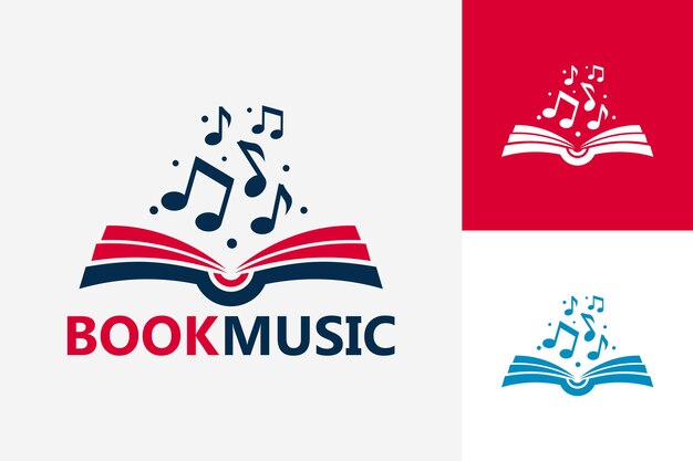 Modern Book Music Logo Template Design Vector, Emblem, Design Concept, Creative Symbol, Icon